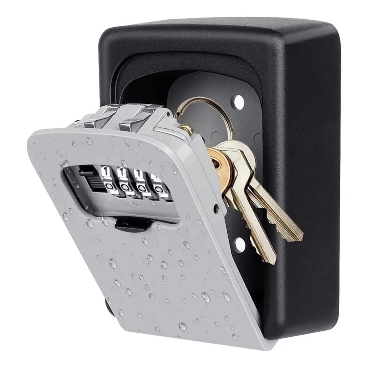 Mini Caja Fuerte O De Seguridad Aleación Aluminio Llave Gris