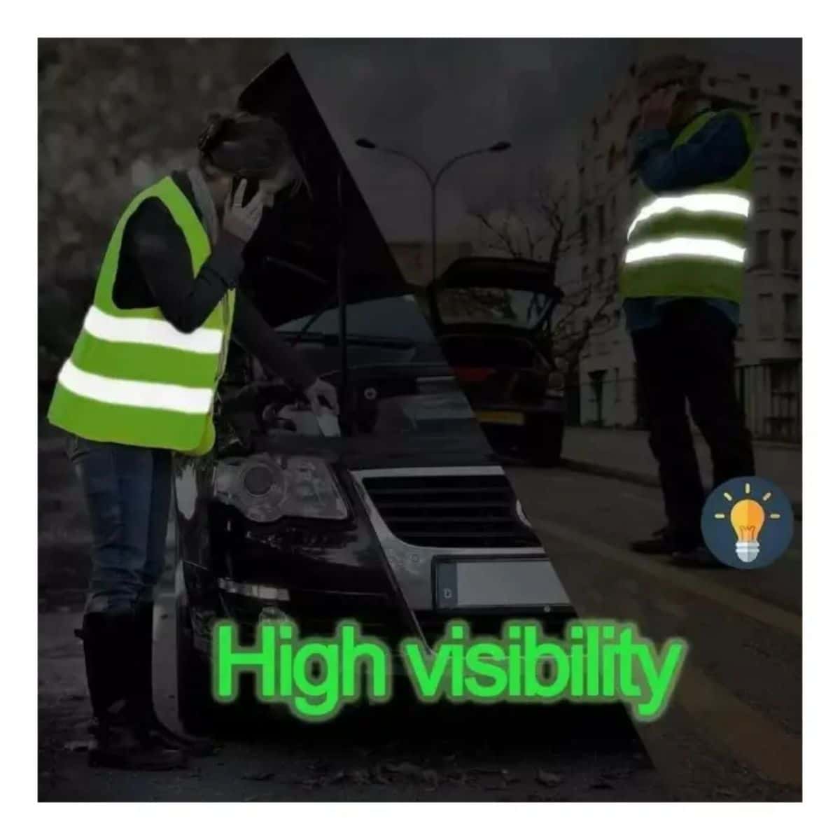 Copia - Chaleco Seguridad Con Bandas Reflectivo Para Moto Bicicleta 60grs