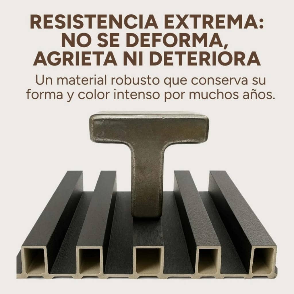 Copia - Pack X10 Wpc Wall Panel Lambrin 290x16.7cm Gris Oscuro