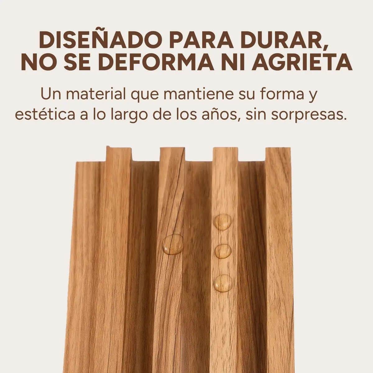 Copia - Pack X30 Wpc Simil Madera Wall Panel Lambrin 2.90x16.7 Color Marrón Madera Acanalado