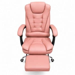 Copia - Silla ejecutiva cuero con apoya pies y 2 puntos de masajes NEGRA