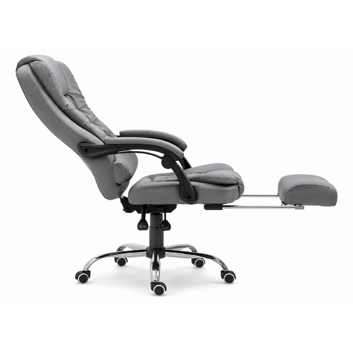 Copia - Silla ejecutiva cuero con apoya pies y 2 puntos de masajes NEGRA