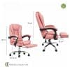 Copia - Silla ejecutiva cuero con apoya pies y 2 puntos de masajes NEGRA