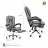 Copia - Silla ejecutiva cuero con apoya pies y 2 puntos de masajes NEGRA