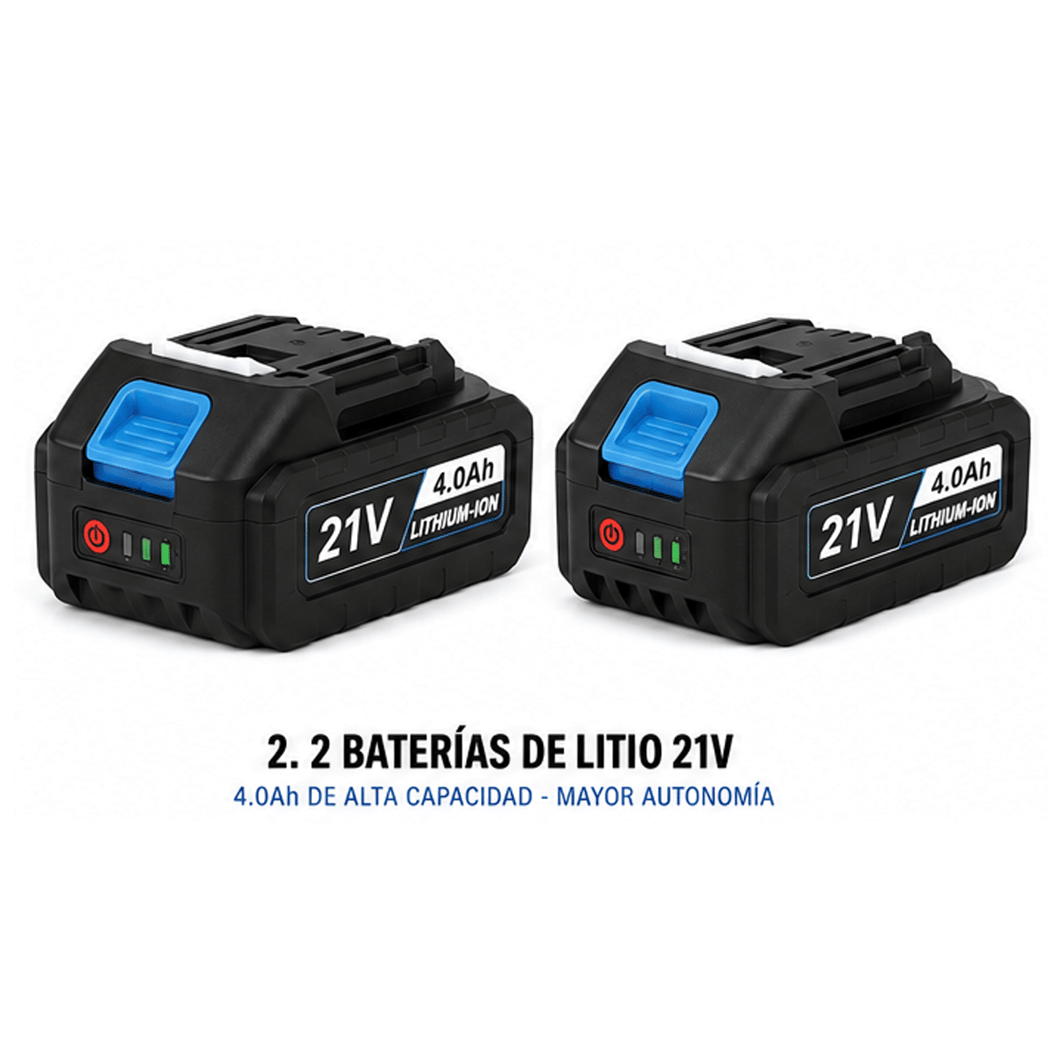 Copia - Taladro Profesional de alta potencia 13mm con 2 Baterias, Cargador y Maletin