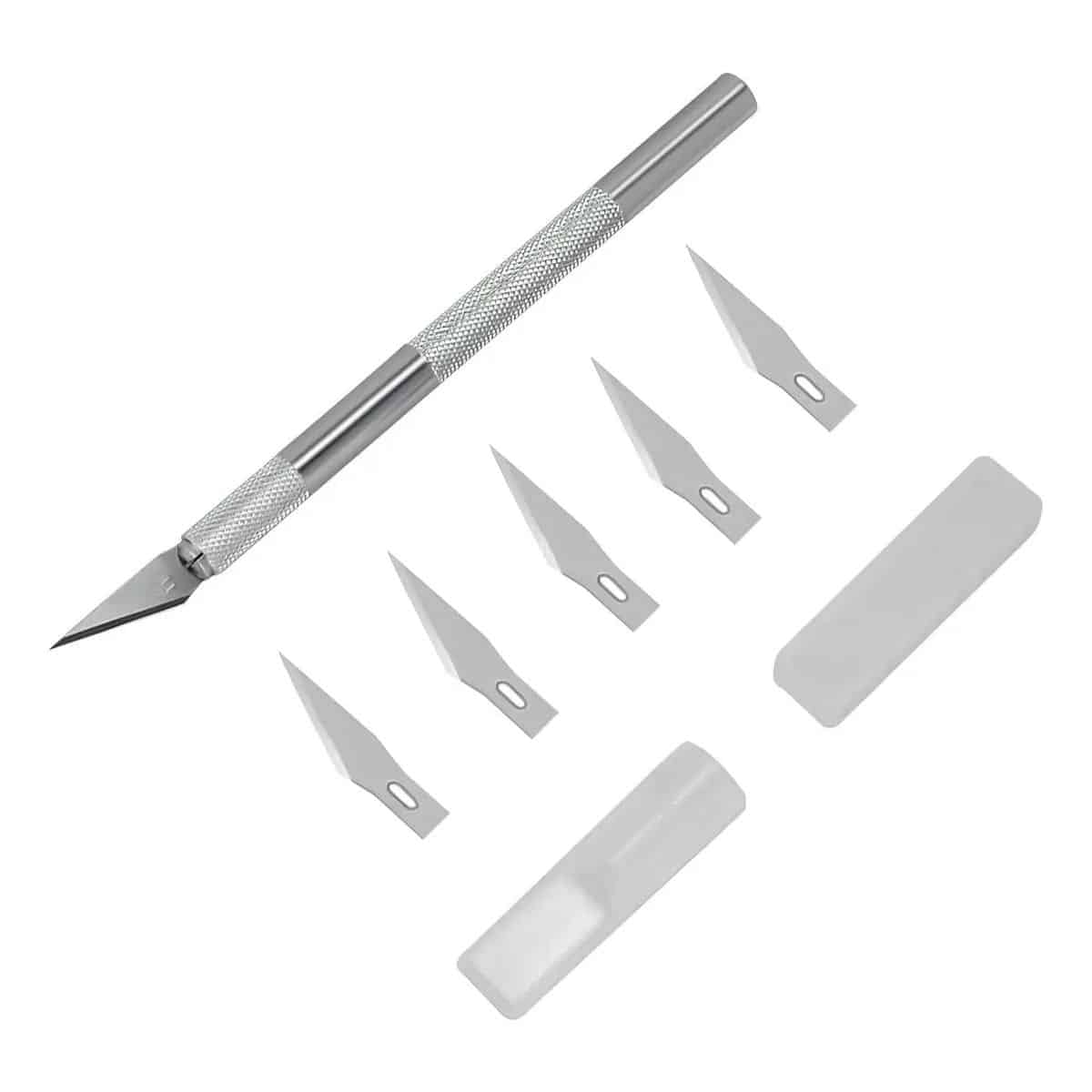 Copia - Trincheta Profesional Cortante D Precisión De Aluminio Con 5 Cuchillas PLATEADO
