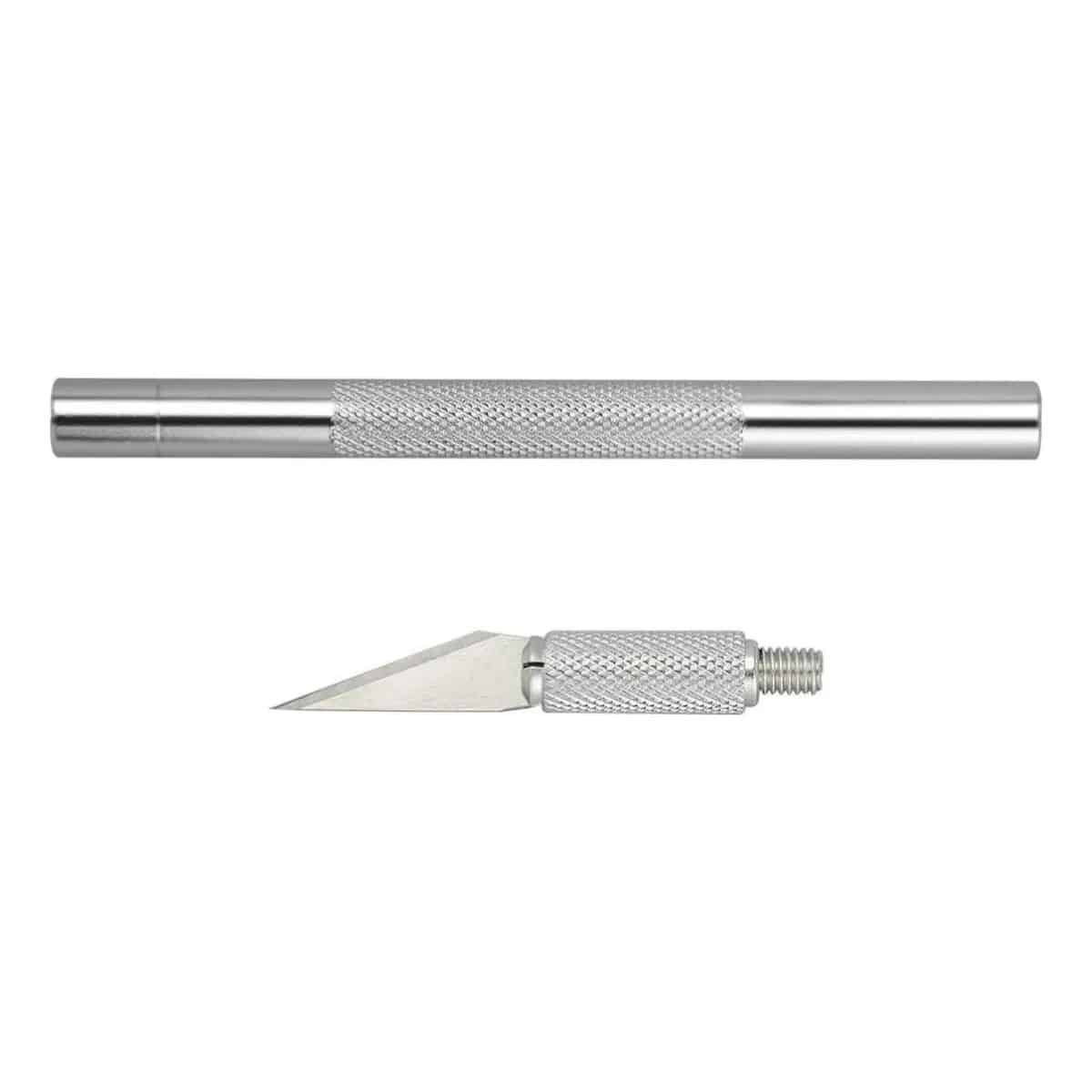 Copia - Trincheta Profesional Cortante D Precisión De Aluminio Con 5 Cuchillas PLATEADO