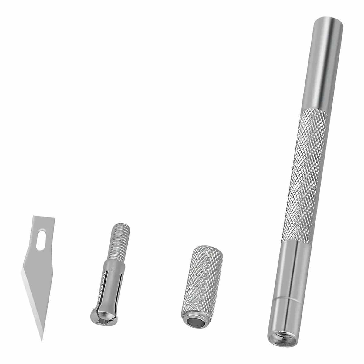Copia - Trincheta Profesional Cortante D Precisión De Aluminio Con 5 Cuchillas PLATEADO