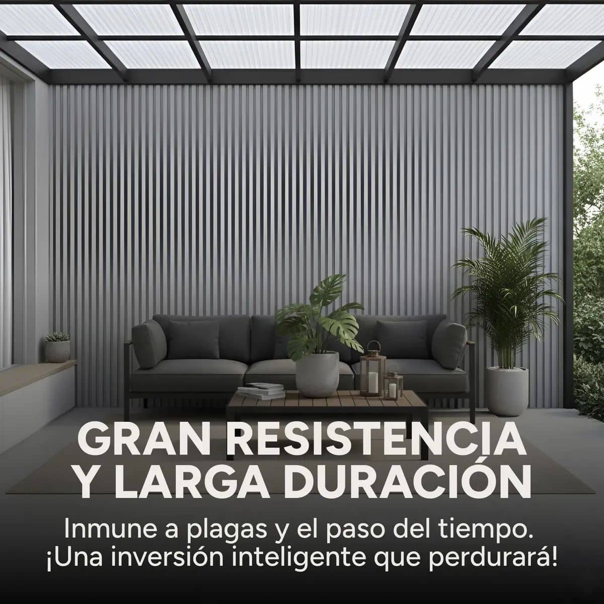 Copia - Wpc Revestimiento Simil Madera Lambrin 2.90x16.7 Gris Oscuro Gris Oscuro
