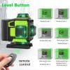 Nivel láser Profesional de 16 líneas 360 autonivelante, 4 x 360° 4D con 2 baterías y control remoto, para construcción de suelos de baldosas y colgar cuadros