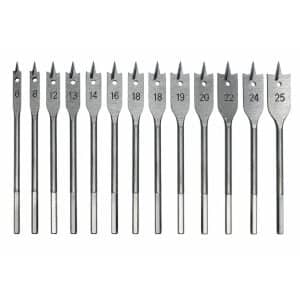Set 12 Mechas Planas Para Madera, 6-28mm Industrial - Masaki