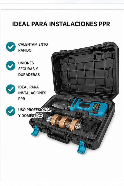 Termofusora Inalambrica PPR 21V Con 2 Baterias - 20 25 32mm