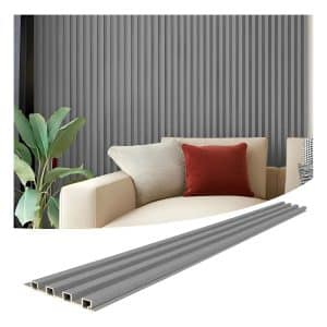 Wpc Revestimiento Simil Madera Lambrin 2.90x16.7 Gris Oscuro