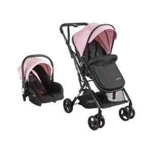 Coche de bebé Bebesit Travel System Vox con cubrepiés - Rosa
