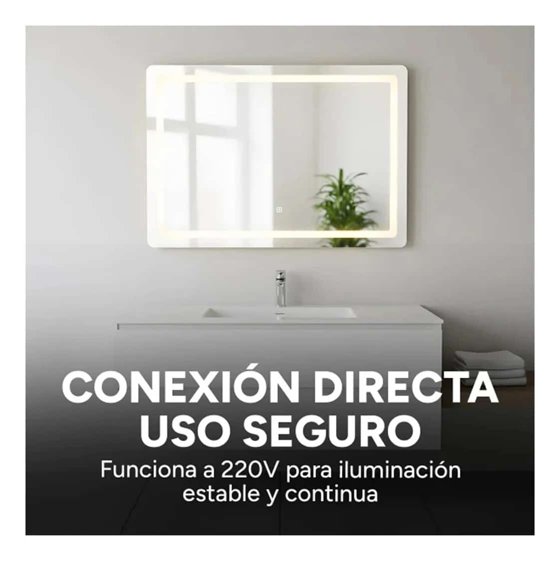 Copia - Espejo De Baño Led 60 X 80cm Led12 Desempañador