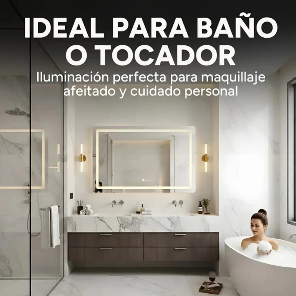 Copia - Espejo De Baño Led 60 X 80cm Led12 Desempañador