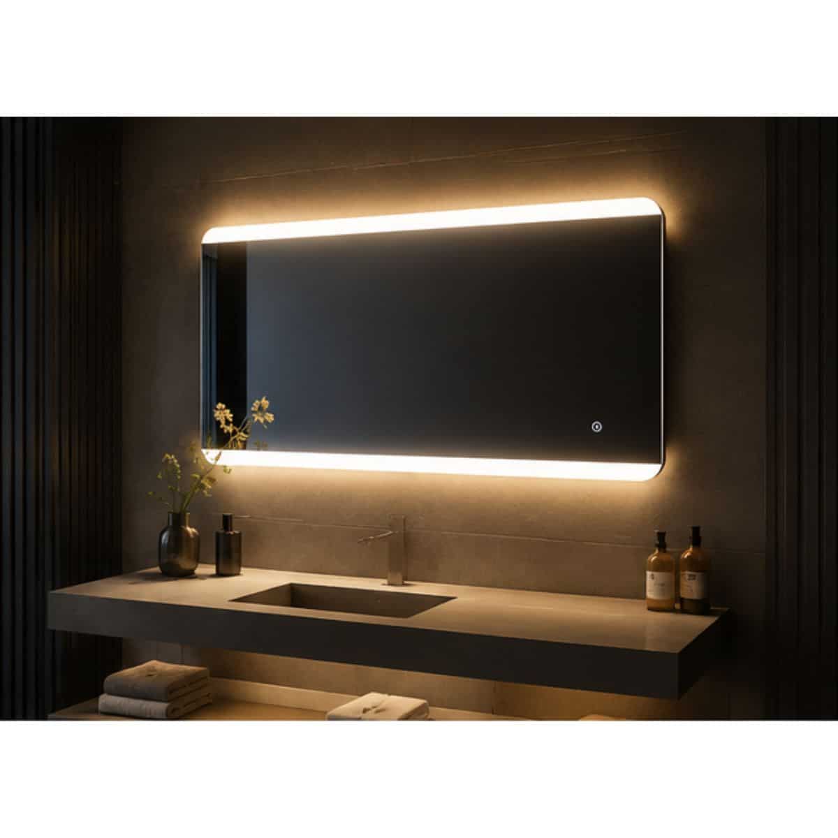 Copia - Espejo Rectangular Con Led Baño Led10 50 X 70 Cm Desempañador