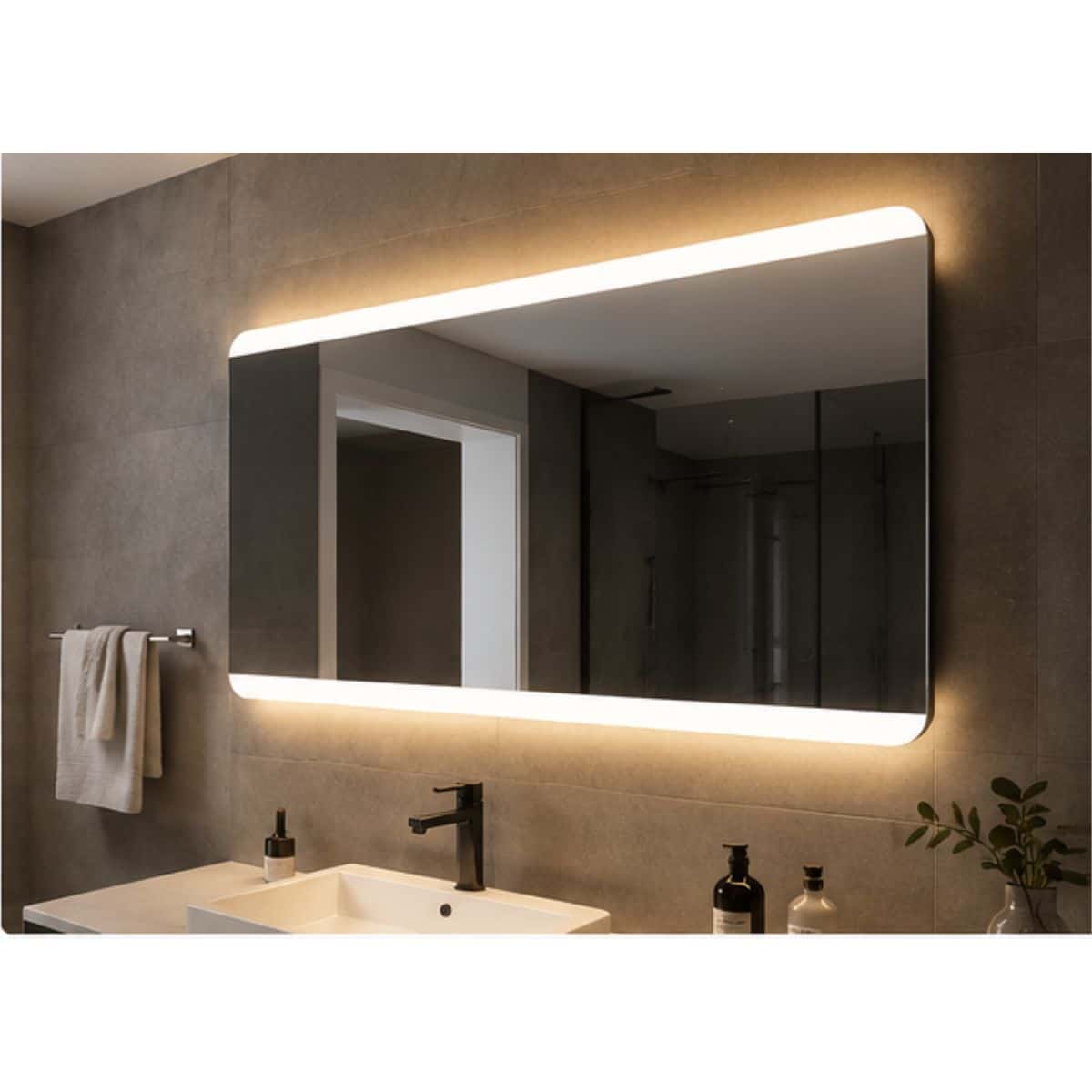 Copia - Espejo Rectangular Con Led Baño Led10 50 X 70 Cm Desempañador