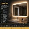 Copia - Espejo Rectangular Con Led Baño Led10 50 X 70 Cm Desempañador
