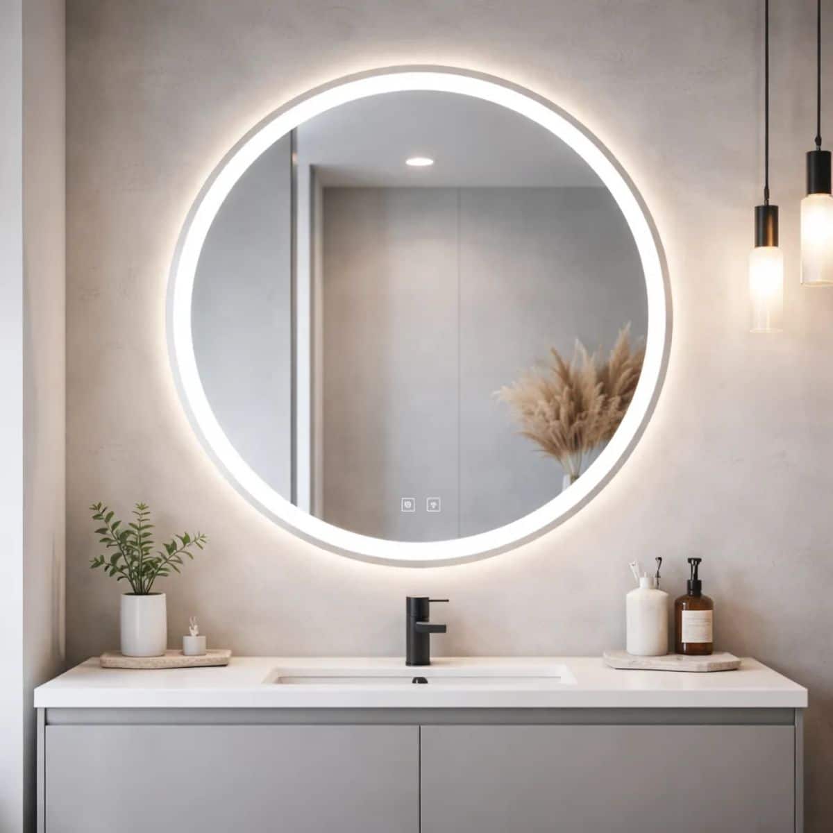 Copia - Espejo Redondo Con Luz Led Modelo Led01 60 Cm