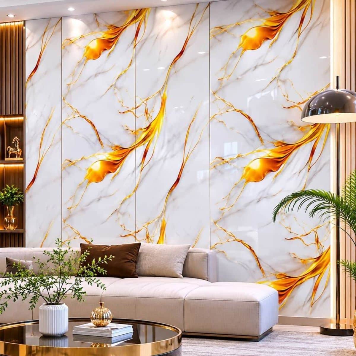 Copia - Placa Adhesiva Simil Marmol Blanco/Dorado Rollo de 1.20 x 3 Metros BS-3752
