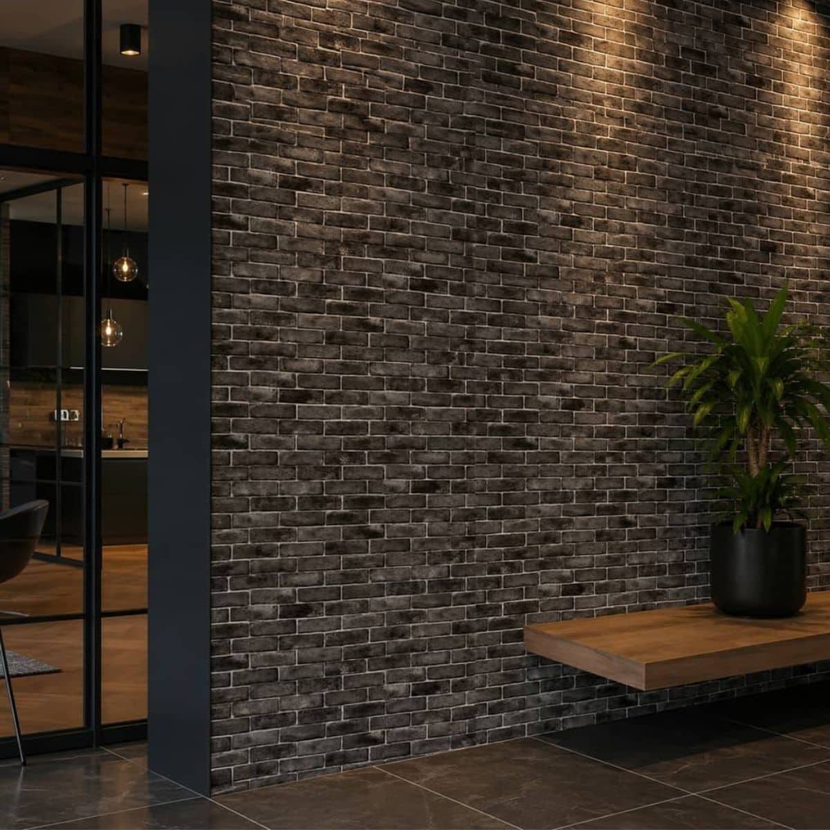 Copia - Placa Adhesiva Simil Marmol Ladrillo Gris Oscuro Rollo de 1.20 x 3 Metros BS-1683