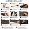 Copia - Placa Adhesiva Simil Marmol Ladrillo Gris Oscuro Rollo de 1.20 x 3 Metros BS-1683