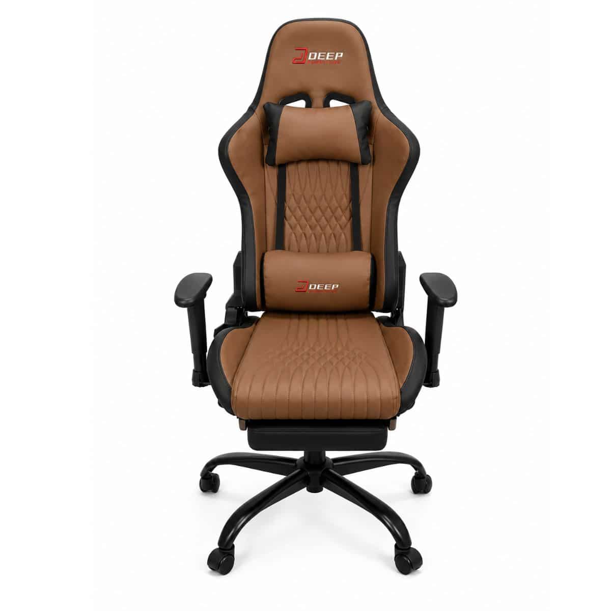 Copia - Silla Gamer Deep ergonomica con apoya pies cuero reforzado ROJA