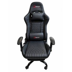 Copia - Silla Gamer Deep ergonomica con apoya pies cuero reforzado ROJA