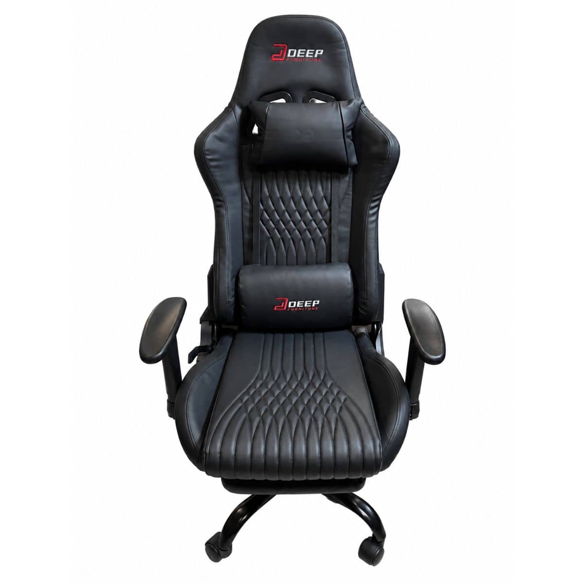 Copia - Silla Gamer Deep ergonomica con apoya pies cuero reforzado ROJA
