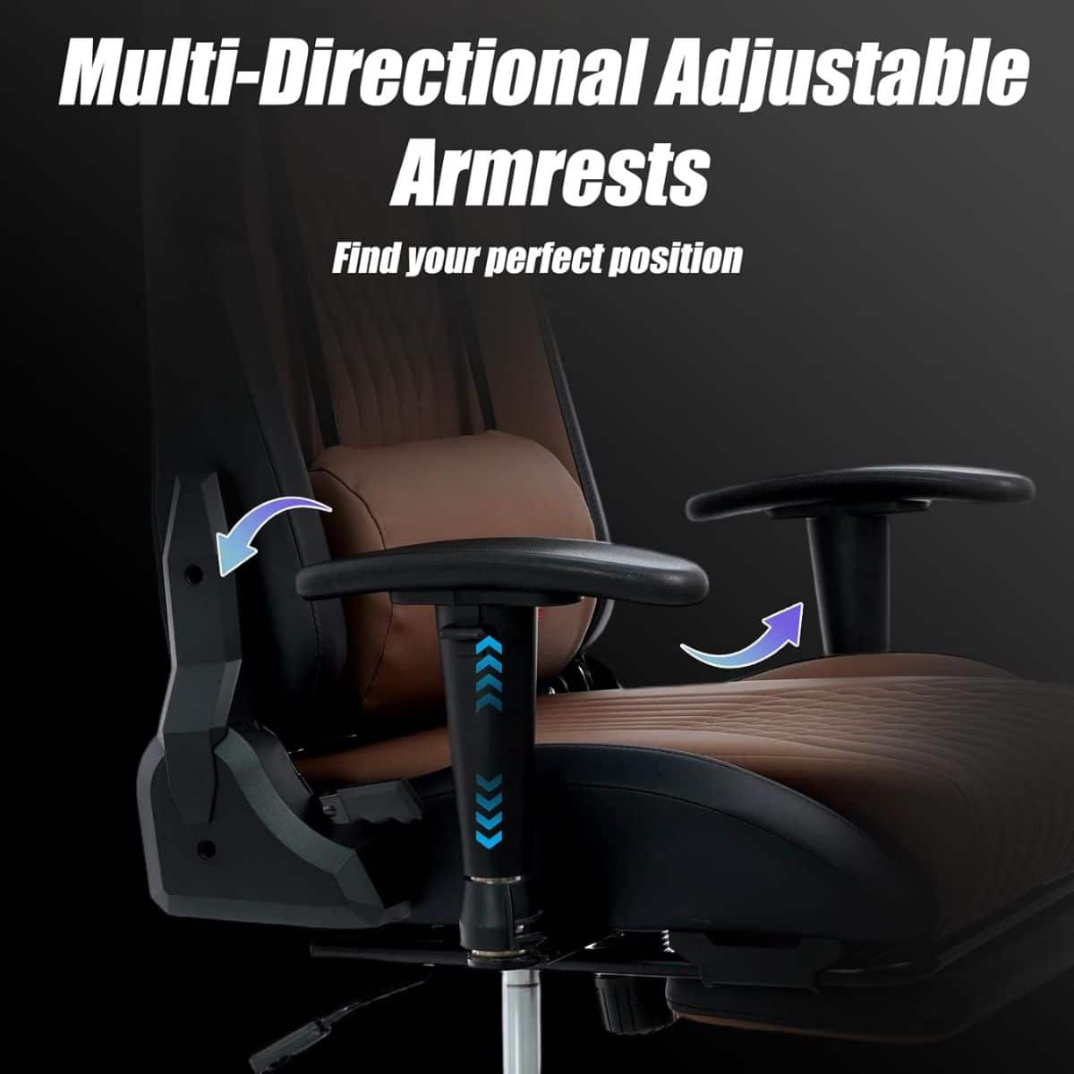 Copia - Silla Gamer Deep ergonomica con apoya pies cuero reforzado ROJA