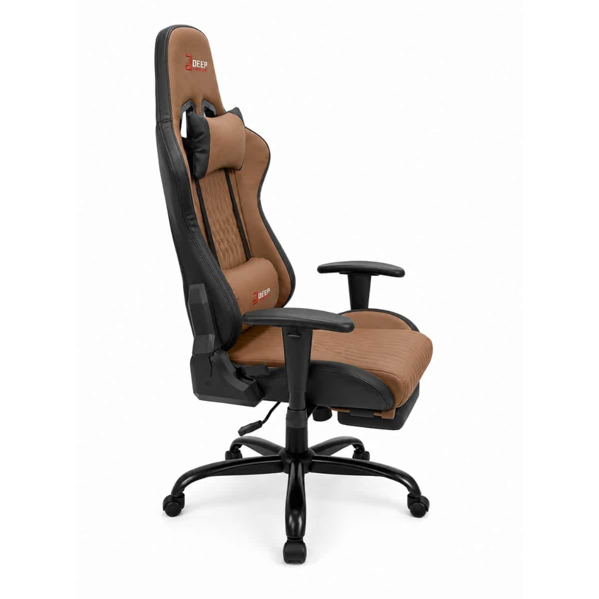 Copia - Silla Gamer Deep ergonomica con apoya pies cuero reforzado ROJA