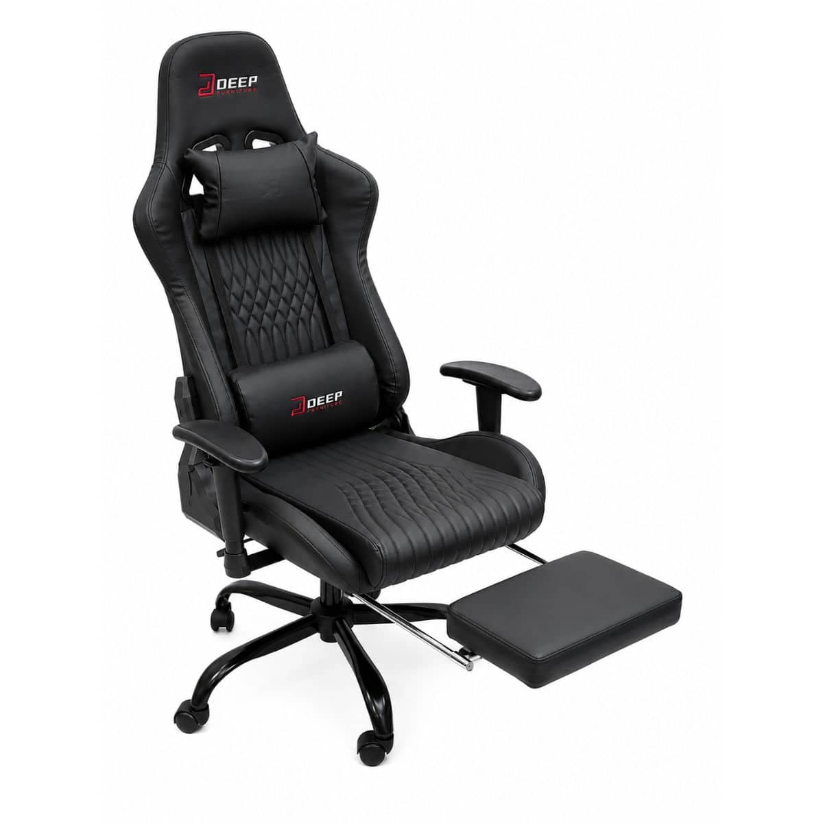 Copia - Silla Gamer Deep ergonomica con apoya pies cuero reforzado ROJA