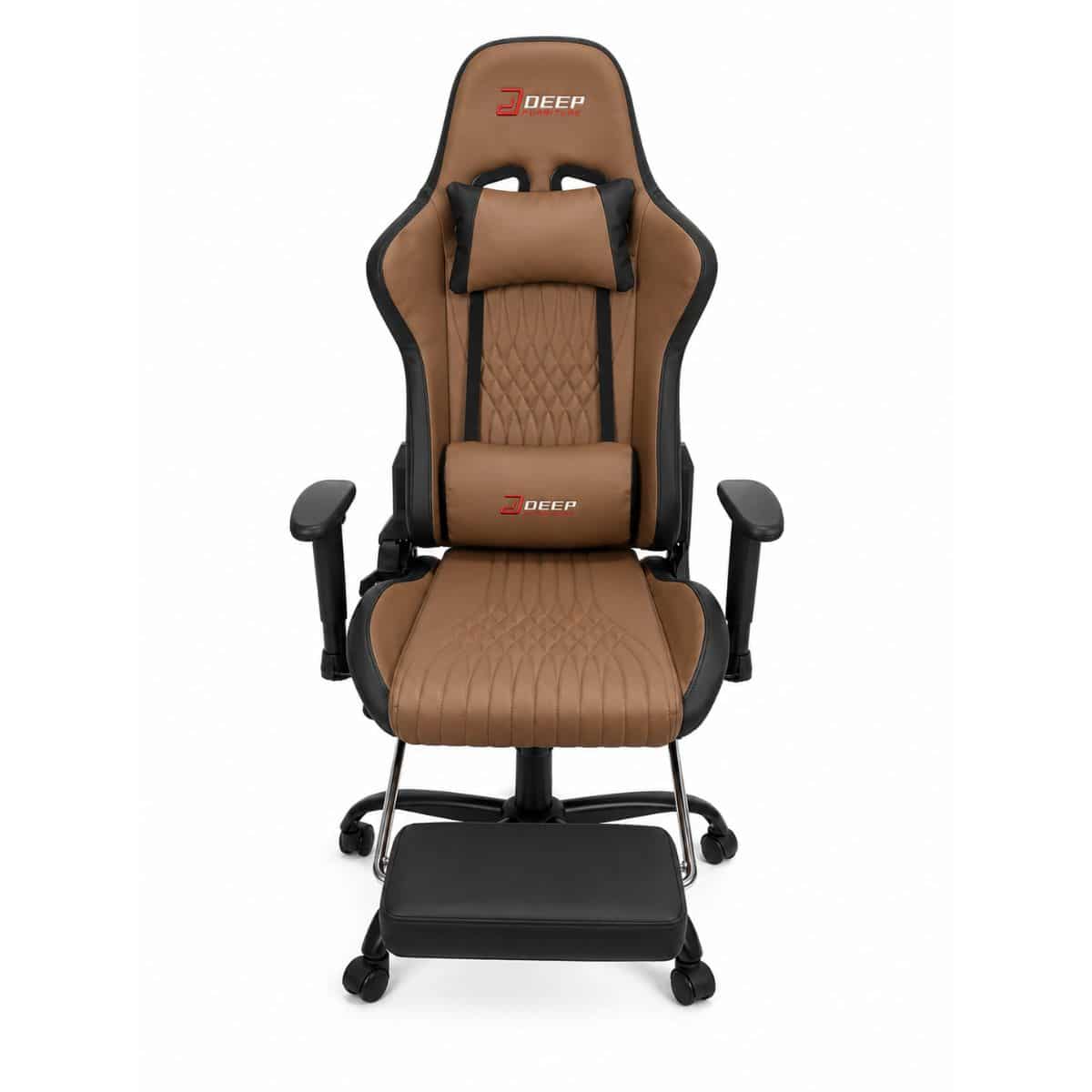 Copia - Silla Gamer Deep ergonomica con apoya pies cuero reforzado ROJA