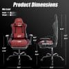 Silla Gamer Deep ergonomica apoya pies cuero sintetico ROJA