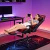Silla Gamer Deep ergonomica apoya pies cuero sintetico ROJA