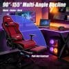 Silla Gamer Deep ergonomica apoya pies cuero sintetico ROJA