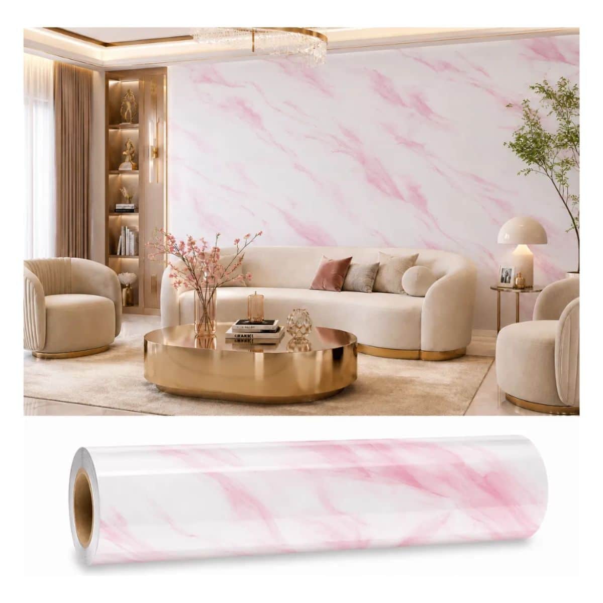 Copia - Placa Adhesiva Simil Marmol Blanco Rollo de 1.20 x 3 Metros BS-101
