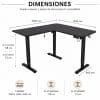 Escritorio Esquinero Eléctrico Regulable con Panel Negro