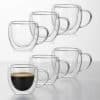 Setx6 Tazas Doble Pared De Vidrio Taza 250ml Bazar Y Cocina