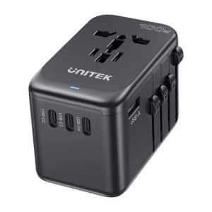 Cargador Adaptador Universal Unitek GaN 100W para Viaje