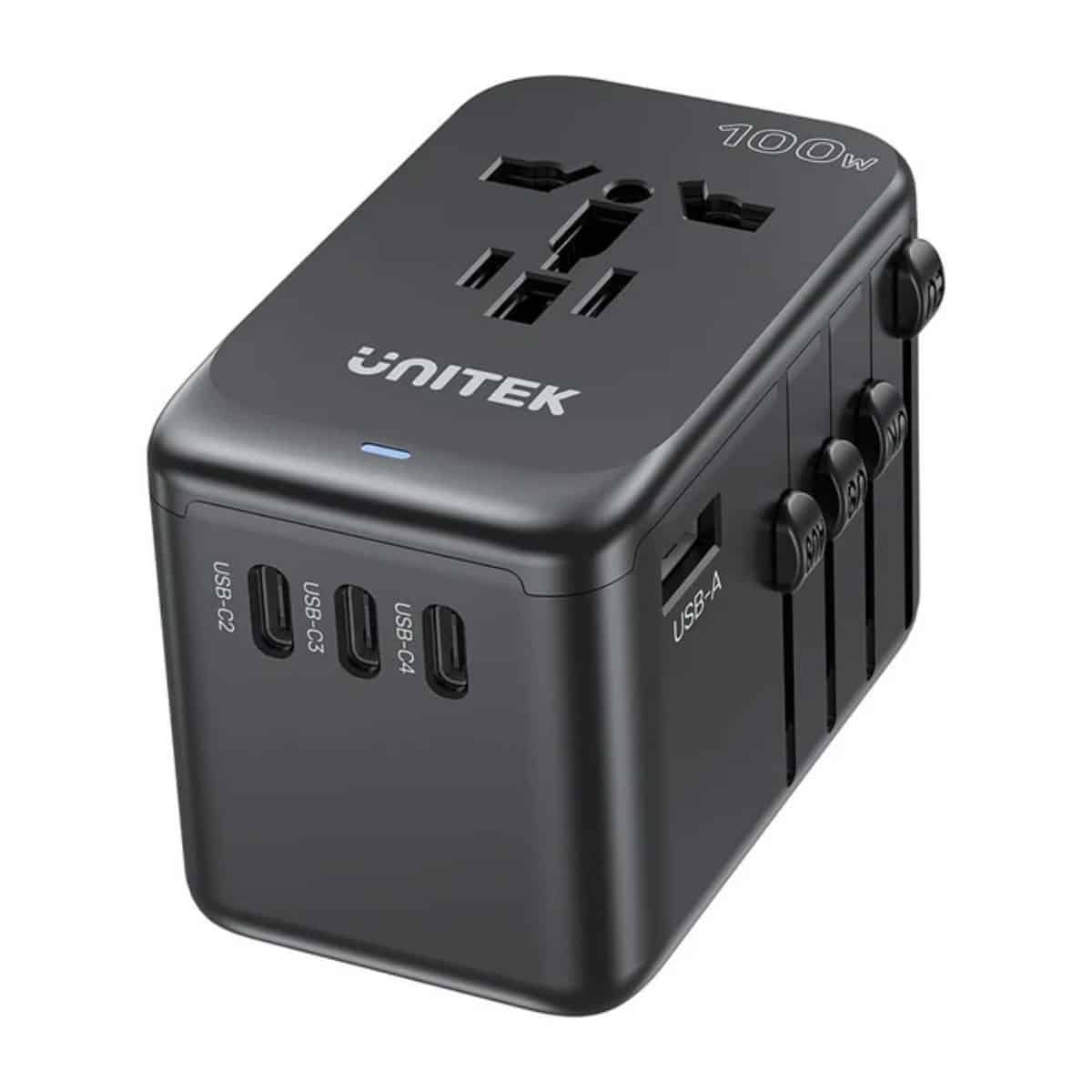 Cargador Adaptador Universal Unitek GaN 100W para Viaje