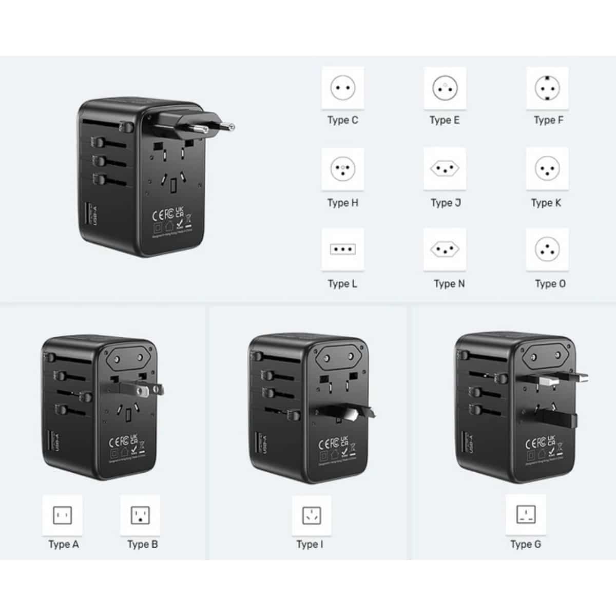 Cargador Adaptador Universal Unitek GaN 100W para Viaje