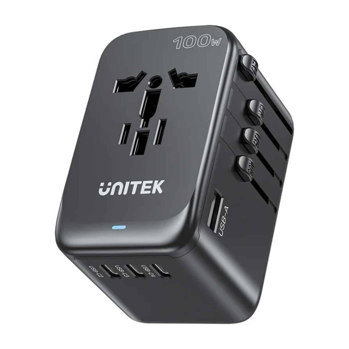 Cargador Adaptador Universal Unitek GaN 100W para Viaje