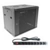 Combo Rack Hikvision 9U + PDU 8 Tomas Schuko para Pared