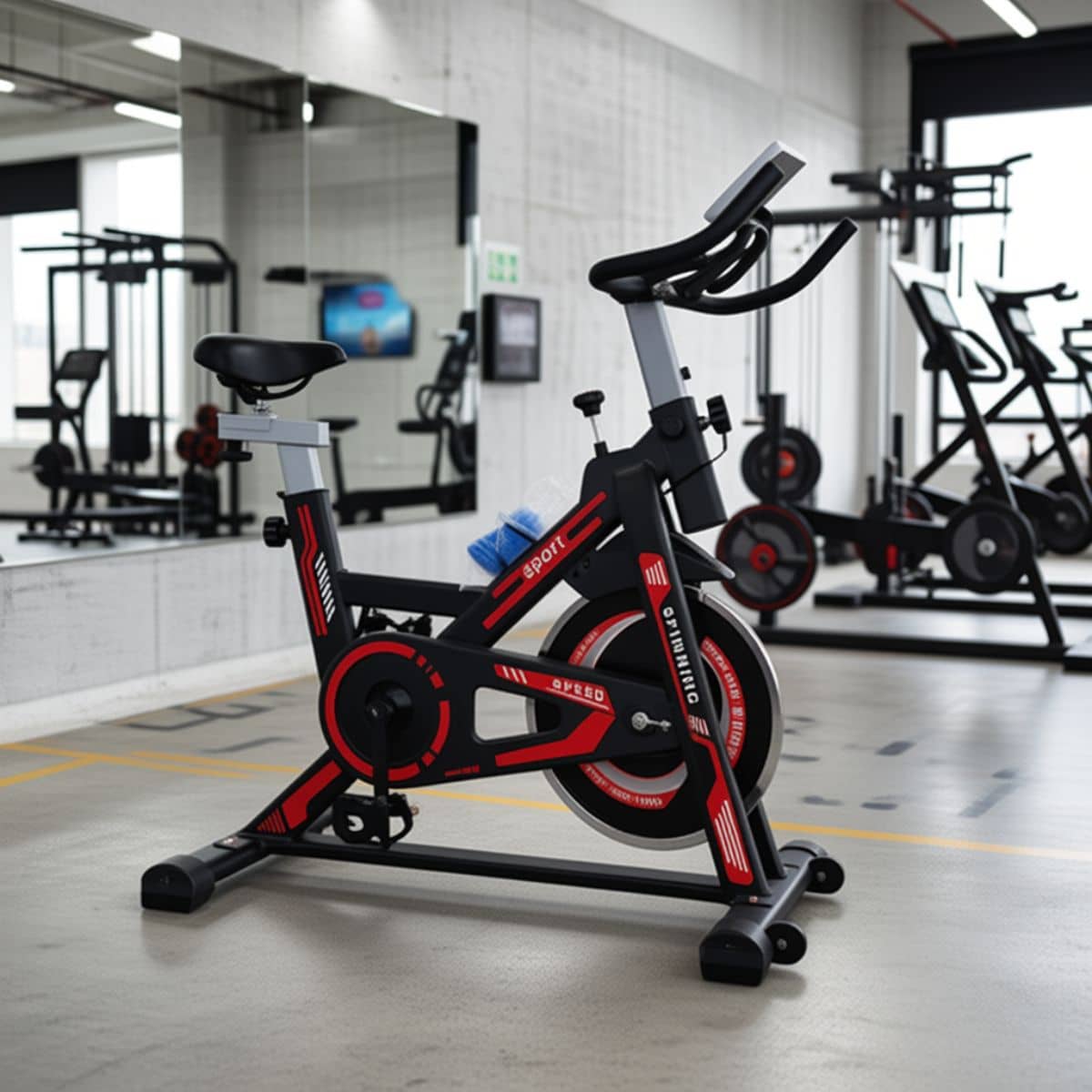 Copia - Bicicleta Spinning Profesional Ergométrica Disco 13Kg Premium Negra/Roja