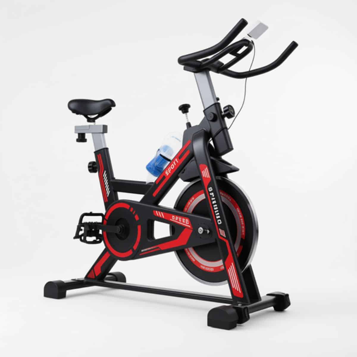 Copia - Bicicleta Spinning Profesional Ergométrica Disco 13Kg Premium Negra/Roja