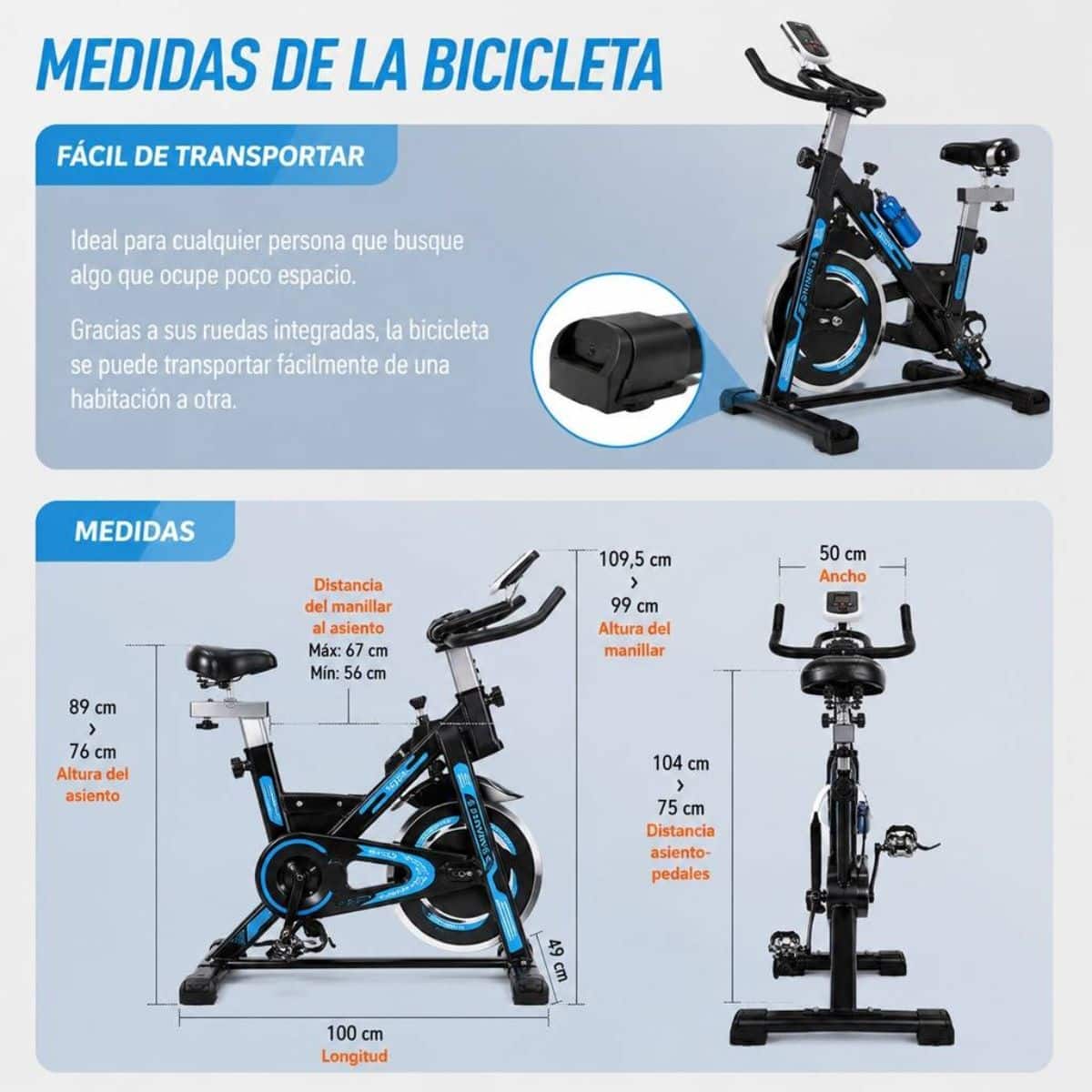 Copia - Bicicleta Spinning Profesional Ergométrica Disco 13Kg Premium Negra/Roja