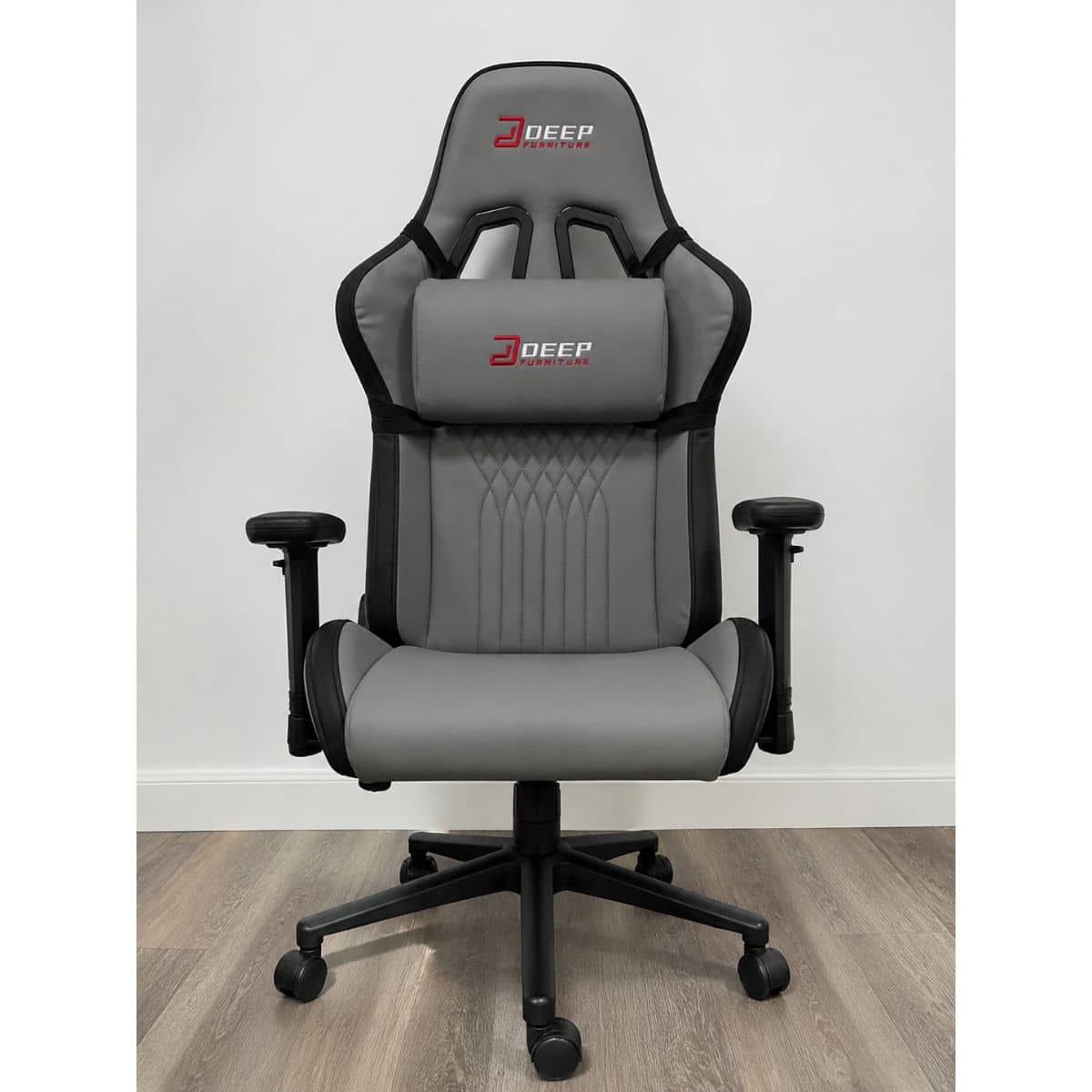 Copia - Silla Gamer Deep ergonomica con apoya pies cuero sintetico NEGRA