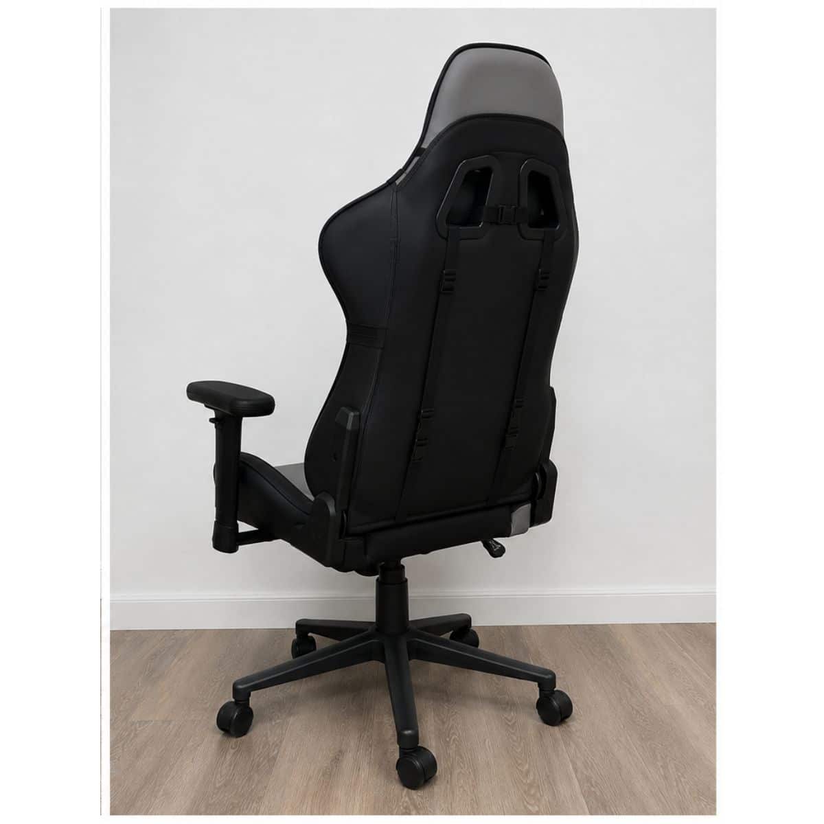 Copia - Silla Gamer Deep ergonomica con apoya pies cuero sintetico NEGRA